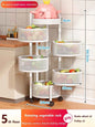 Detachable Rotating Storage Rack Kitchen Floor Multi-layer Shelf Multi-functional Living Room Snack Storage Rack Trolley Rack