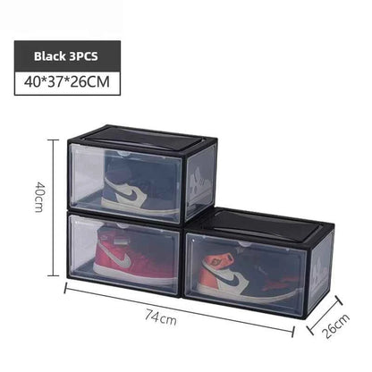 AJ Sneaker Box Shoes Organizer Transparent Shoe Boxes Stackable Cabinet Storage Box High-top Dustproof Shoes Organizers Shoerack