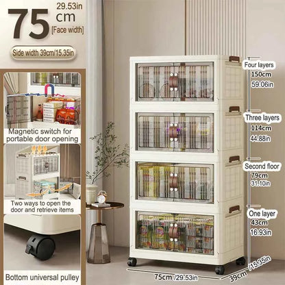 Large Capacity Multifunction Folding Storage Cabinet Dustproof Wardrobe Closet Organizer Easy-to-Install Storage Boxes