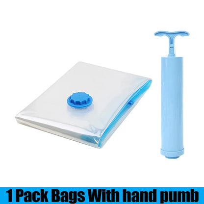1/3/5Pcs Vacuum Storage Bags with Hand Pump for Comforters Clothes Pillow Bedding Blanket Storage Saver 80% More Compression - Ceenaz Store