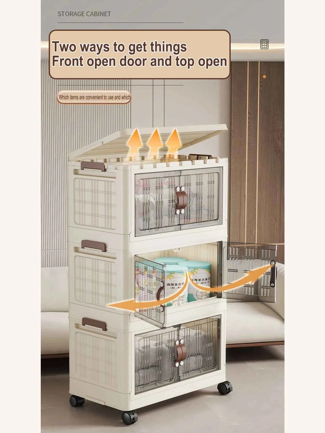 Large Capacity Multifunction Folding Storage Cabinet Dustproof Wardrobe Closet Organizer Easy-to-Install Storage Boxes