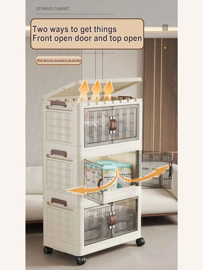 Large Capacity Multifunction Folding Storage Cabinet Dustproof Wardrobe Closet Organizer Easy-to-Install Storage Boxes