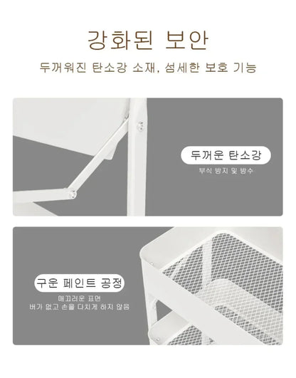 Folding Storage Trolley Rack Kitchen Bathroom Multi Storey Snacks Shelving Bedroom Mobile Trolley Storage Rack Organizer Carts - Ceenaz Store