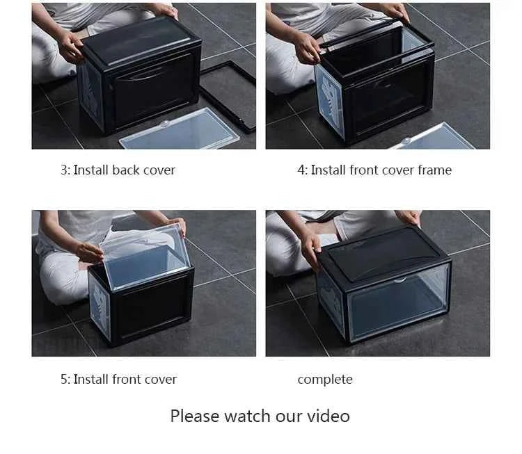 AJ Sneaker Box Shoes Organizer Transparent Shoe Boxes Stackable Cabinet Storage Box High-top Dustproof Shoes Organizers Shoerack