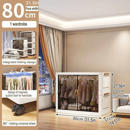 Multifunction Folding Storage Cabinet Dustproof Wardrobe Sundries Cabinet Closet Organizer Locker Storage Box - Ceenaz Store