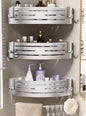 No Drill Bathroom Corner Shelf Wall Mounted Shower Corner Shelves with Hook Towel Bar Space Aluminum Bathroom Organizer Rack - Ceenaz Store