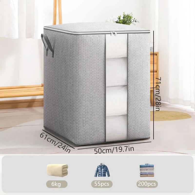 Large Clothes Storage Bag Under Bed Foldable Quilt Clothes Storage Bag Bedroom Dormitory Wardrobe Quilt Organizer Bag 이불정리함 - Ceenaz Store