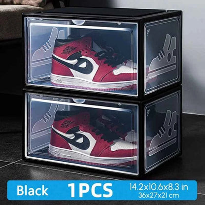 AJ Sneaker Box Shoes Organizer Transparent Shoe Boxes Stackable Cabinet Storage Box High-top Dustproof Shoes Organizers Shoerack