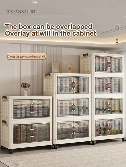 Large Capacity Multifunction Folding Storage Cabinet Dustproof Wardrobe Closet Organizer Easy-to-Install Storage Boxes