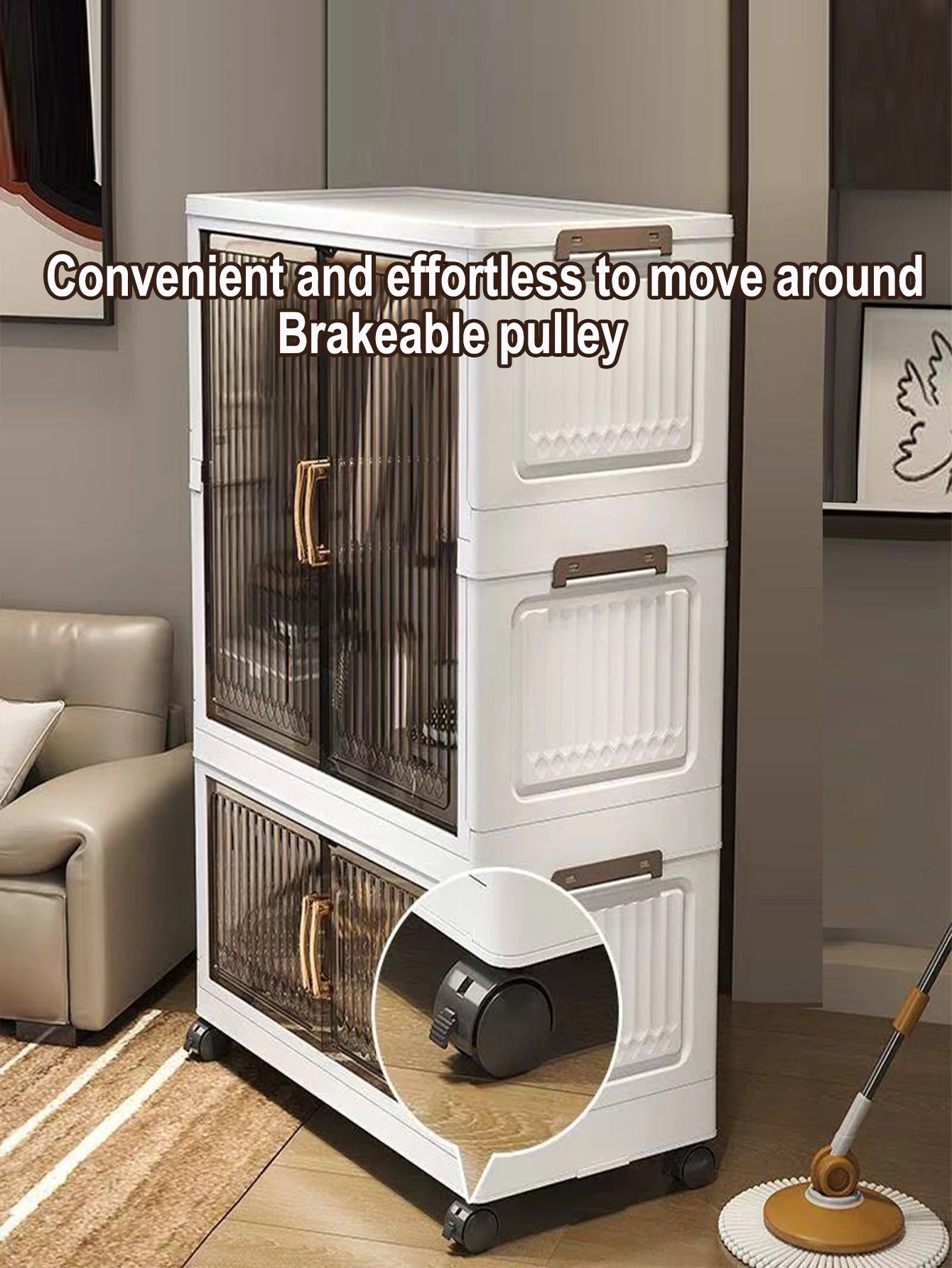 Multifunction Folding Storage Cabinet Dustproof Wardrobe Sundries Cabinet Closet Organizer Locker Storage Box - Ceenaz Store