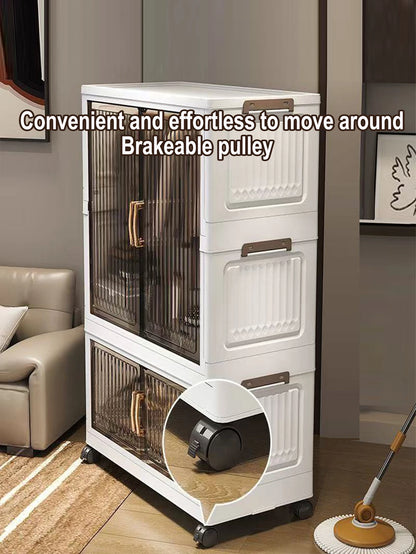 Multifunction Folding Storage Cabinet Dustproof Wardrobe Sundries Cabinet Closet Organizer Locker Storage Box - Ceenaz Store