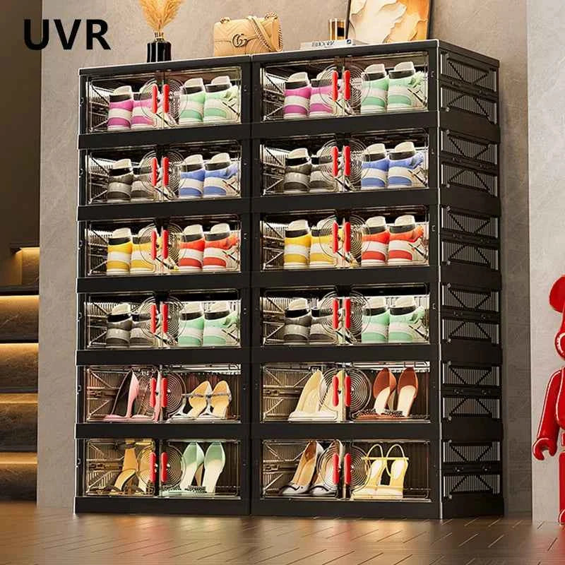 Folding Shoe Rack Organizer Living Room Shoe Storage Box Transparent Multi-Layer Large Capacity Multifunctional Shoe Cabinet