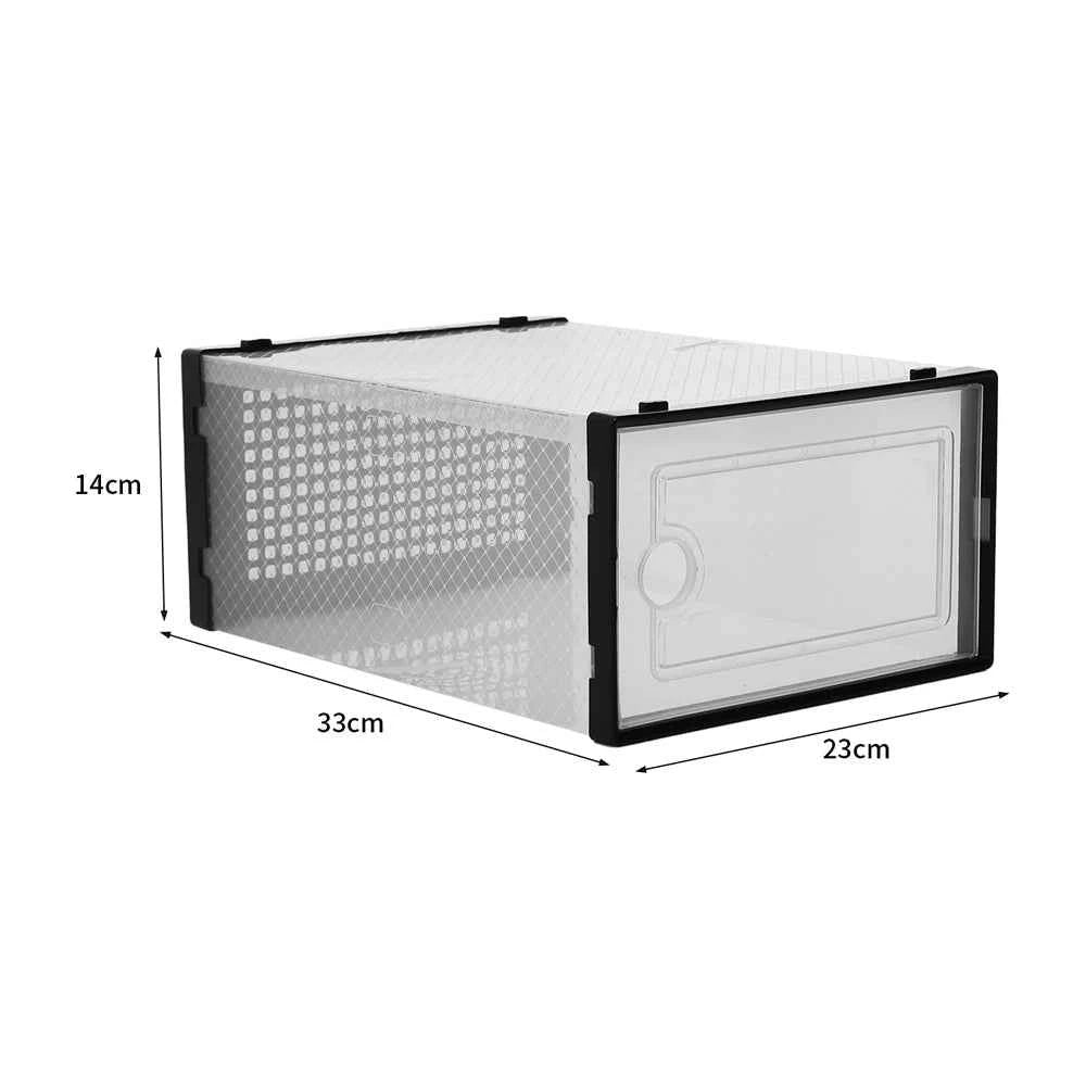 12x stackable transparent shoe box storage box multi-layer assembly storage rack shoe cabinet