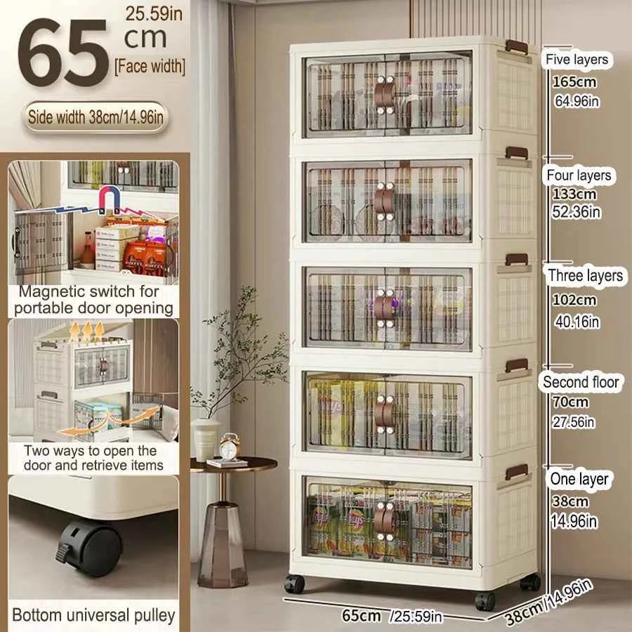 Large Capacity Multifunction Folding Storage Cabinet Dustproof Wardrobe Closet Organizer Easy-to-Install Storage Boxes