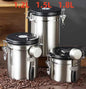 304 Stainless Steel Coffee Canister Coffee Bean Storage Airtight Containers with Date with Spoon Vent Valve Kitchen Food Storage Jar