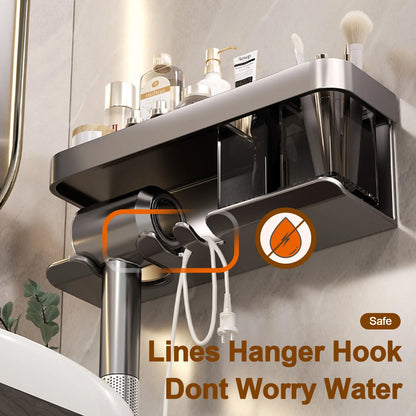 Hair Dryer Holder Wall Dryer Cradle Straightener Stand Hairdryer Organizer Box Toilet Blower Holder Shelf Bathroom Accessories - Ceenaz Store