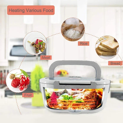 1.5L Electric Lunch Box Stainless Steel School Student Picnic 220V 110V 24V 12V Heating Food Warmer Heated Container Car EU  Plu - Ceenaz Store