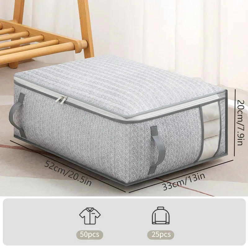 Large Clothes Storage Bag Under Bed Foldable Quilt Clothes Storage Bag Bedroom Dormitory Wardrobe Quilt Organizer Bag 이불정리함 - Ceenaz Store