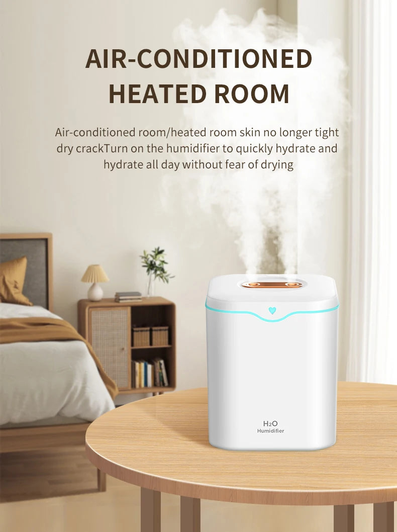 Ceenaz 2000ml Double Spray Air Humidifier Essential Oil Diffuser Household Electric Aromatic Diffuser Ultrasonic Silent Cool Mist Maker - Ceenaz Store