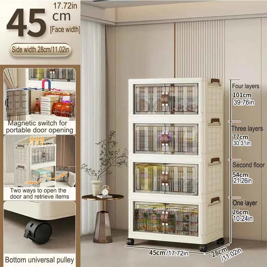 Large Capacity Multifunction Folding Storage Cabinet Dustproof Wardrobe Closet Organizer Easy-to-Install Storage Boxes