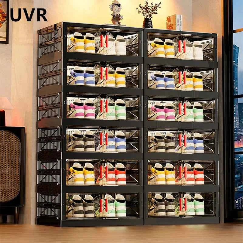 Folding Shoe Rack Organizer Living Room Shoe Storage Box Transparent Multi-Layer Large Capacity Multifunctional Shoe Cabinet