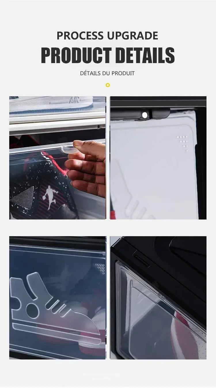 AJ Sneaker Box Shoes Organizer Transparent Shoe Boxes Stackable Cabinet Storage Box High-top Dustproof Shoes Organizers Shoerack