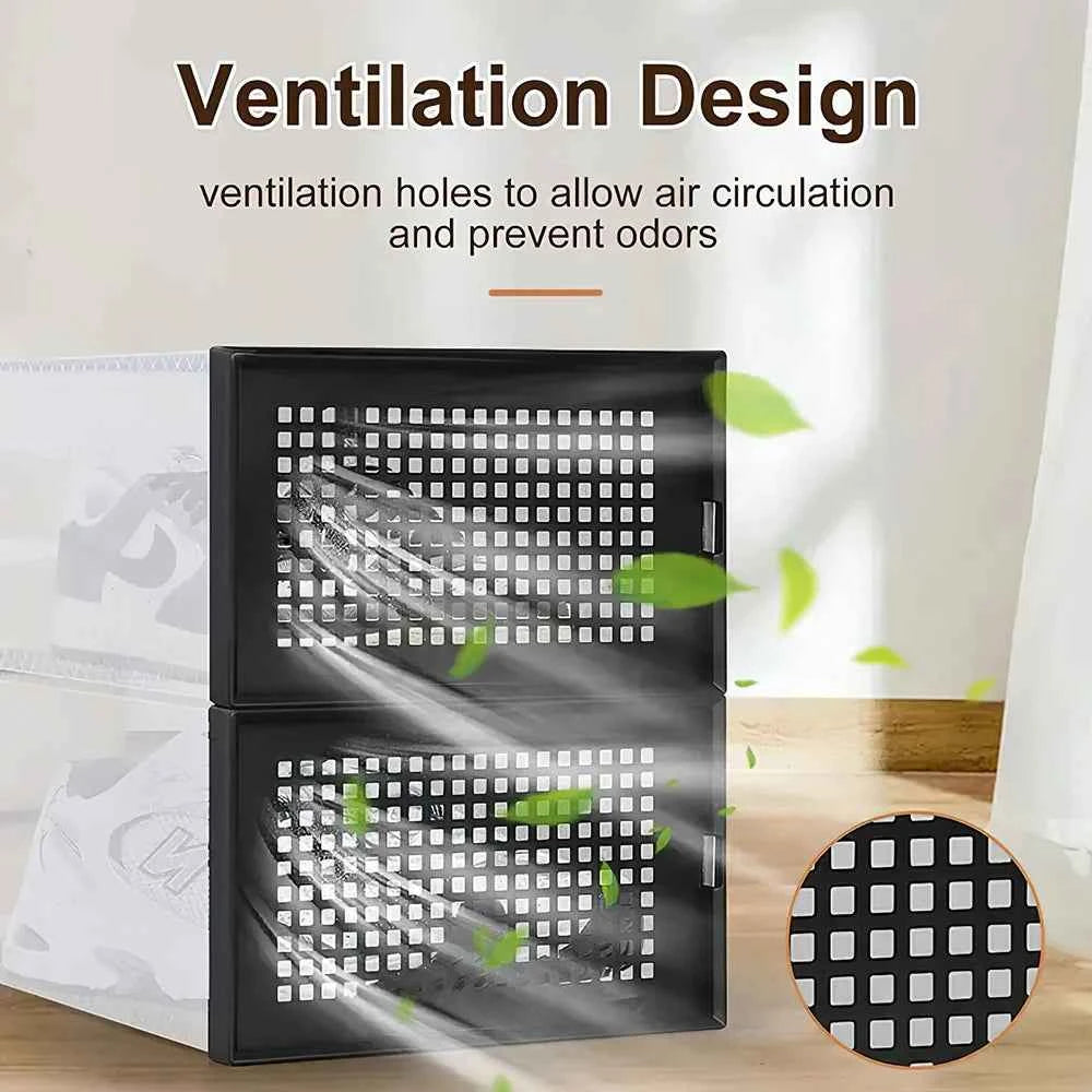 12x stackable transparent shoe box storage box multi-layer assembly storage rack shoe cabinet