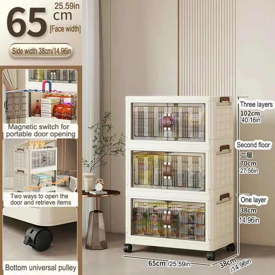 Large Capacity Multifunction Folding Storage Cabinet Dustproof Wardrobe Closet Organizer Easy-to-Install Storage Boxes