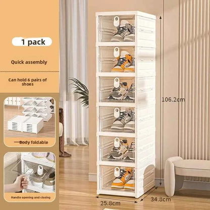 UVR Folding Shoe Cabinet Multi-folding Shoe Organizer Dustproof Shelf Household Multifunctional Storage Box Cabinet Furniture