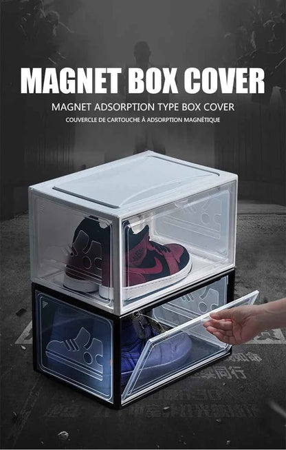 AJ Sneaker Box Shoes Organizer Transparent Shoe Boxes Stackable Cabinet Storage Box High-top Dustproof Shoes Organizers Shoerack