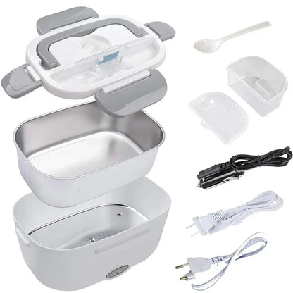 1.5L Electric Lunch Box Stainless Steel School Student Picnic 220V 110V 24V 12V Heating Food Warmer Heated Container Car EU  Plu - Ceenaz Store