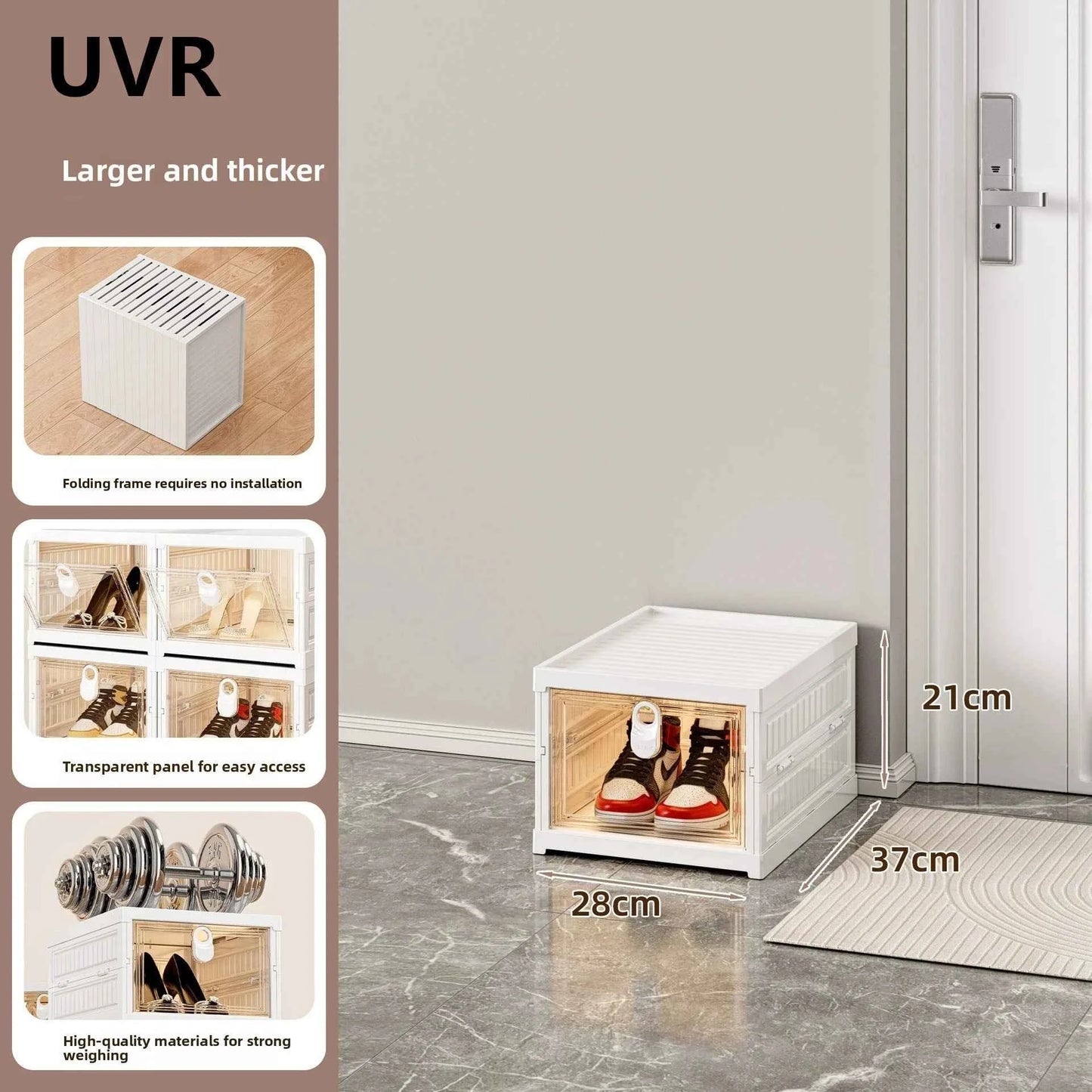 UVR Folding Shoe Cabinet Multi-folding Shoe Organizer Dustproof Shelf Household Multifunctional Storage Box Cabinet Furniture