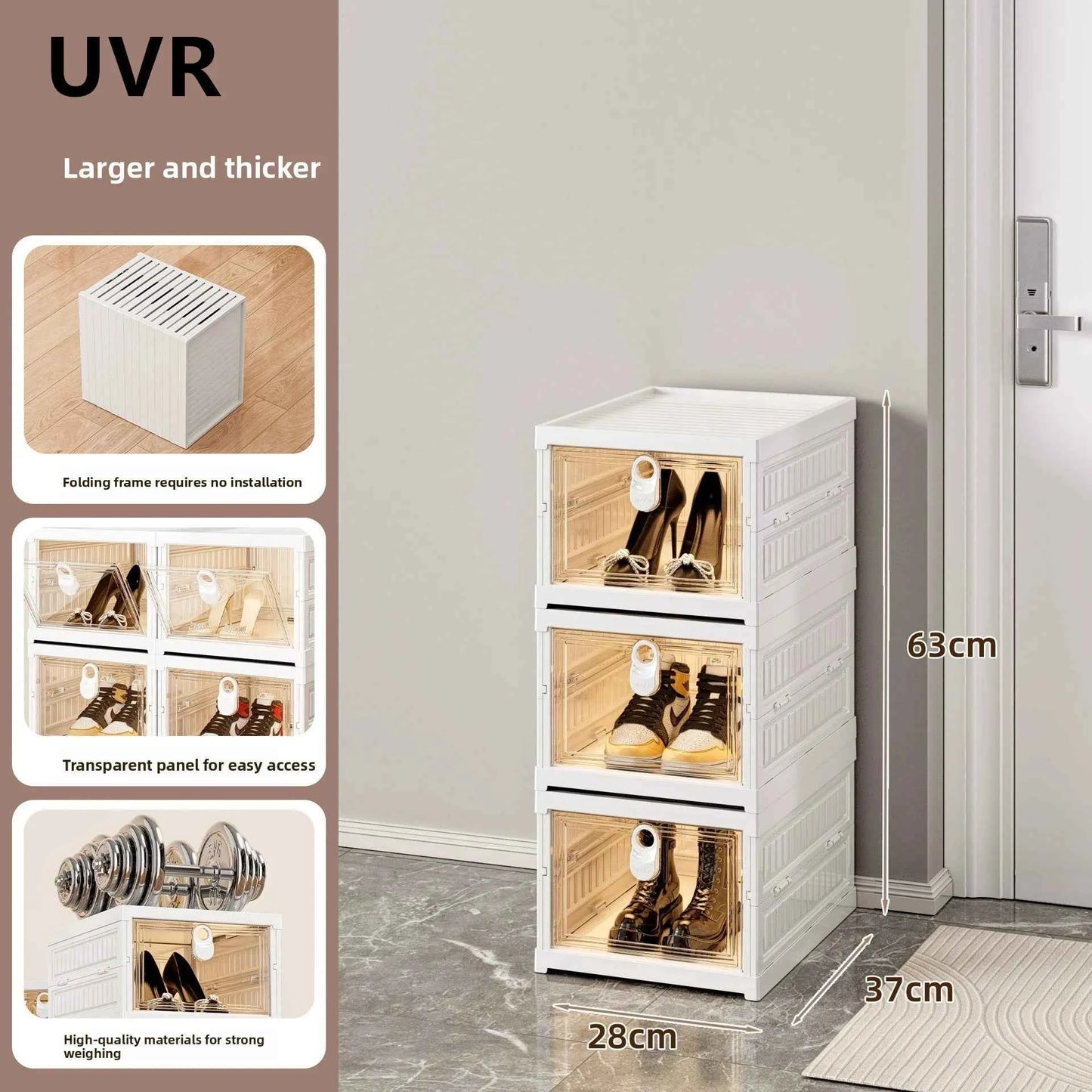 UVR Folding Shoe Cabinet Multi-folding Shoe Organizer Dustproof Shelf Household Multifunctional Storage Box Cabinet Furniture