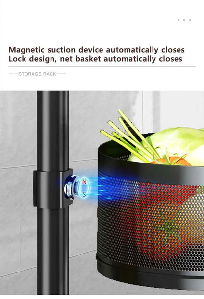 Detachable Rotating Storage Rack Kitchen Floor Multi-layer Shelf Multi-functional Living Room Snack Storage Rack Trolley Rack