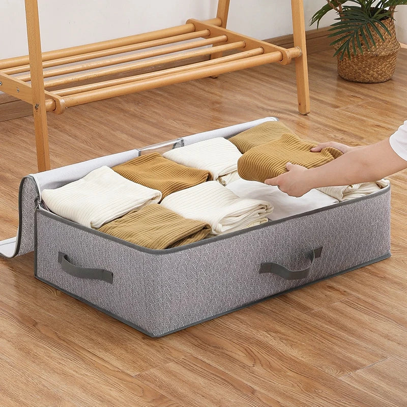 Large Clothes Storage Bag Under Bed Foldable Quilt Clothes Storage Bag Bedroom Dormitory Wardrobe Quilt Organizer Bag 이불정리함 - Ceenaz Store