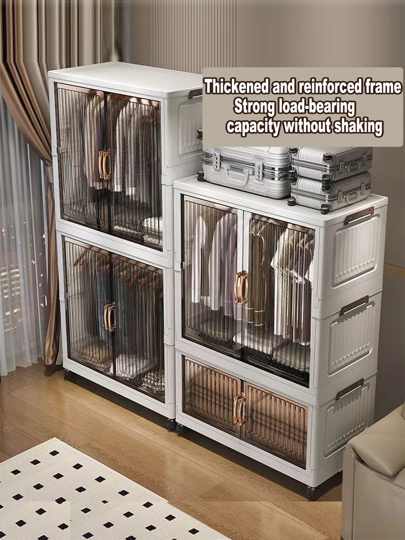 Multifunction Folding Storage Cabinet Dustproof Wardrobe Sundries Cabinet Closet Organizer Locker Storage Box - Ceenaz Store