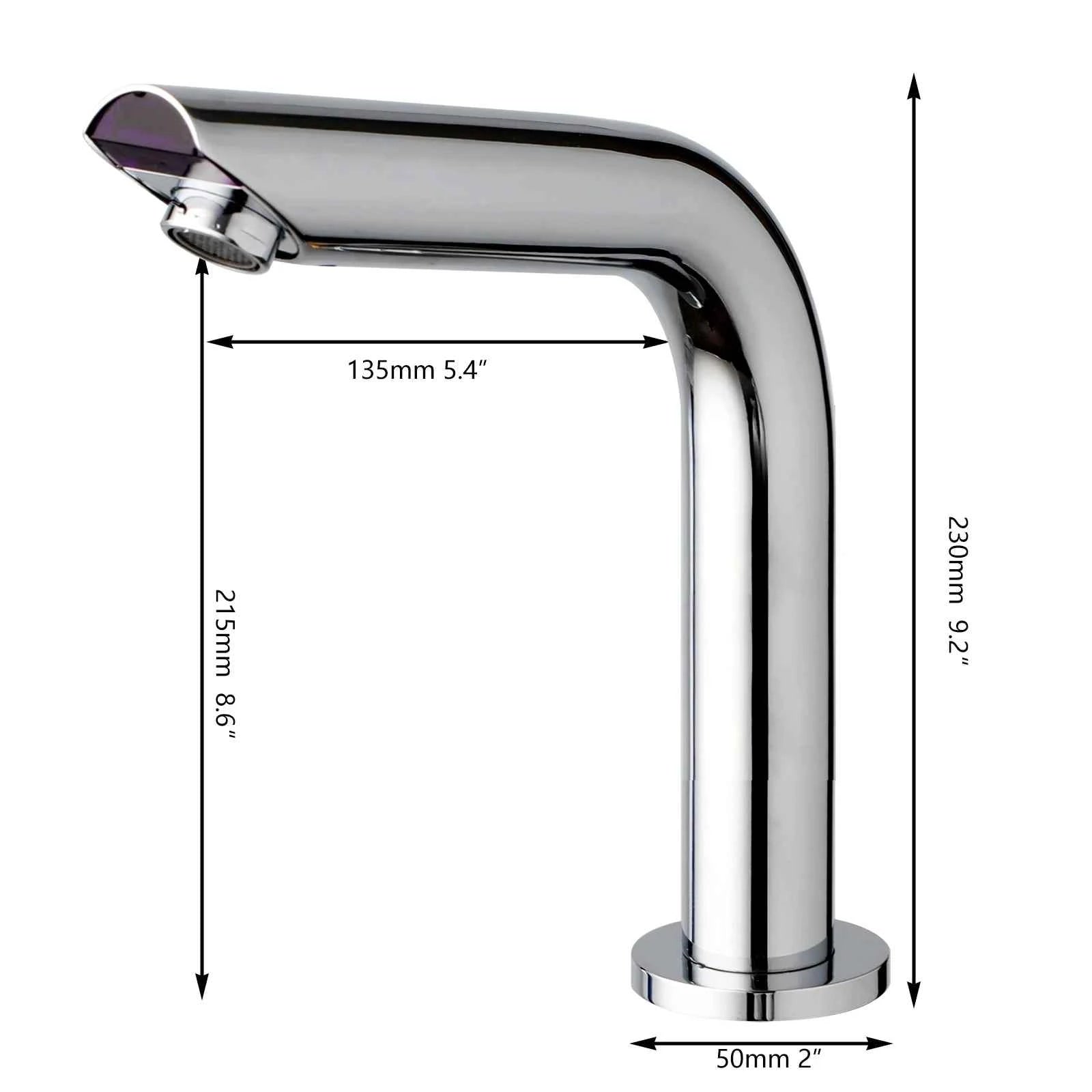 JIENI Smart Bathroom Faucet Chrome Inductive Washbasin Faucets Stream Deck Mounted Touchless Sensor Hot And Cold Mixer Tap