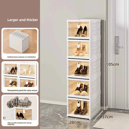 UVR Folding Shoe Cabinet Multi-folding Shoe Organizer Dustproof Shelf Household Multifunctional Storage Box Cabinet Furniture
