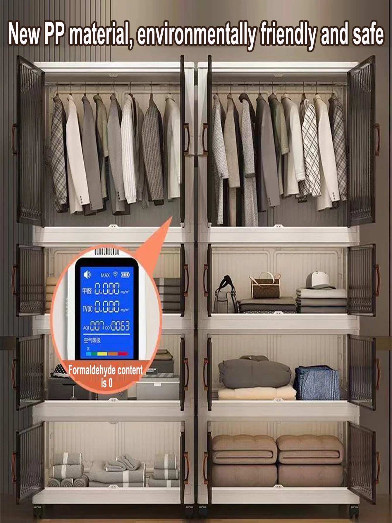 Multifunction Folding Storage Cabinet Dustproof Wardrobe Sundries Cabinet Closet Organizer Locker Storage Box - Ceenaz Store