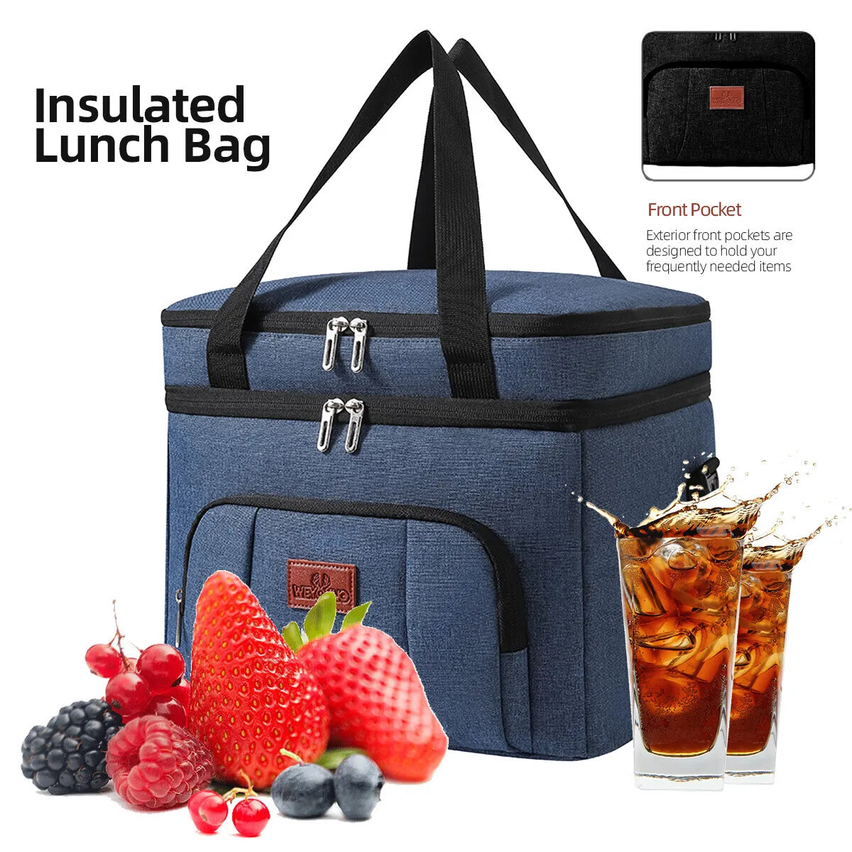 Thermal Insulated Cool Bag Picnic Adult Kids Food Storage Lunch Box UK - Ceenaz Store