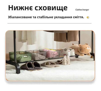 Thiened Sturdy Floor-Mounted Clothes Drng Ra Bedroom Balcony Iron Clothes Hanger Holder Portable Dormi Storage Orga...