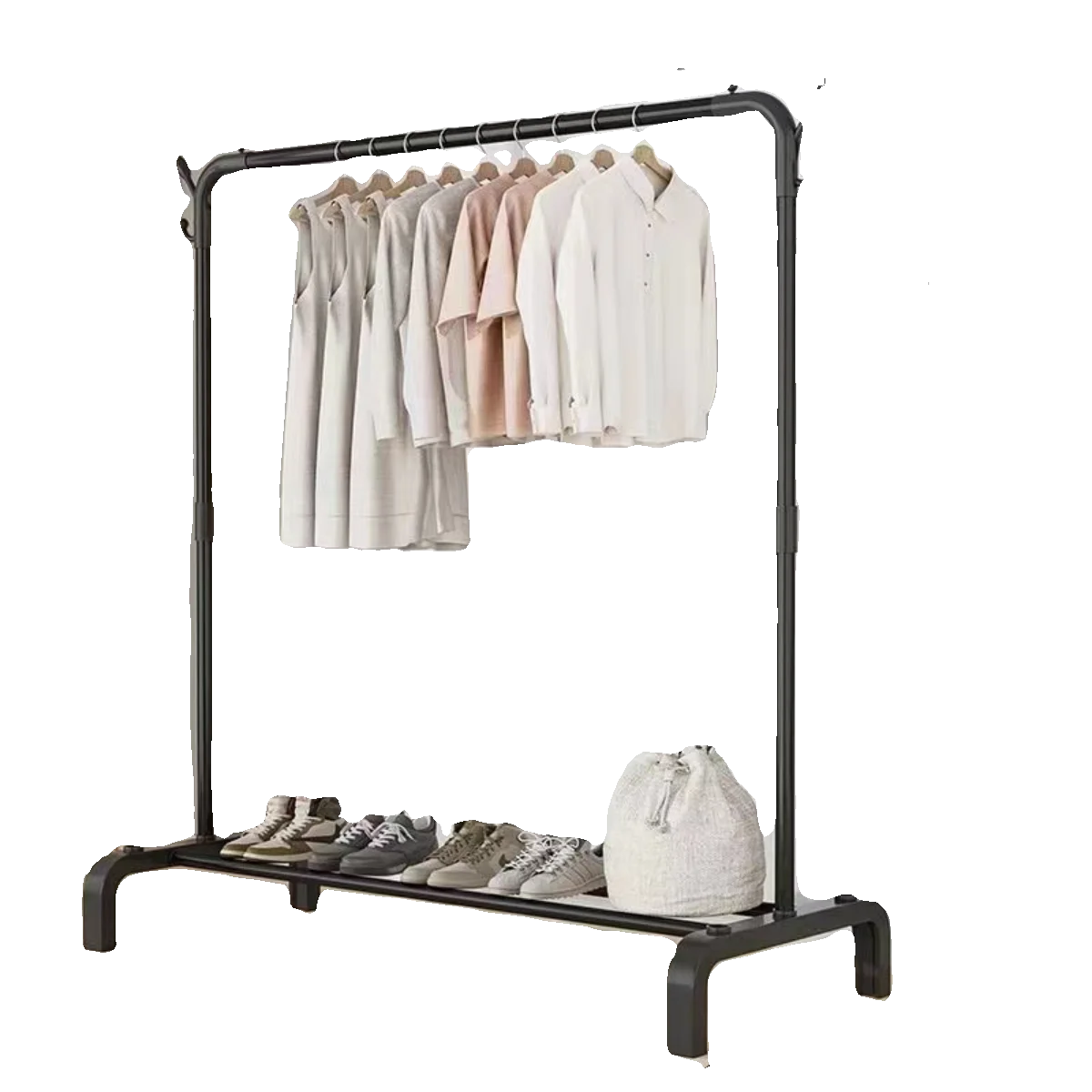 Thiened Sturdy Floor-Mounted Clothes Drng Ra Bedroom Balcony Iron Clothes Hanger Holder Portable Dormi Storage Orga... - Ceenaz Store
