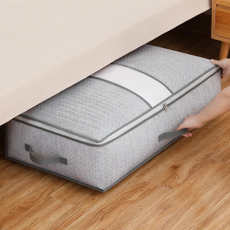 Large Clothes Storage Bag Under Bed Foldable Quilt Clothes Storage Bag Bedroom Dormitory Wardrobe Quilt Organizer Bag 이불정리함 - Ceenaz Store