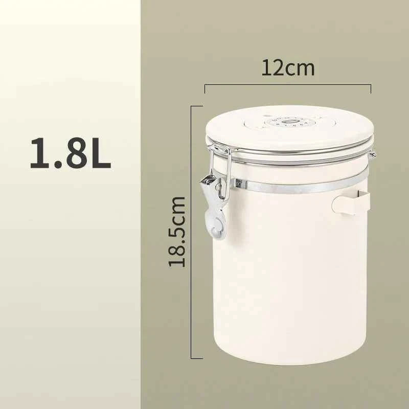 304 Stainless Steel Coffee Canister Coffee Bean Storage Airtight Containers with Date with Spoon Vent Valve Kitchen Food Storage Jar