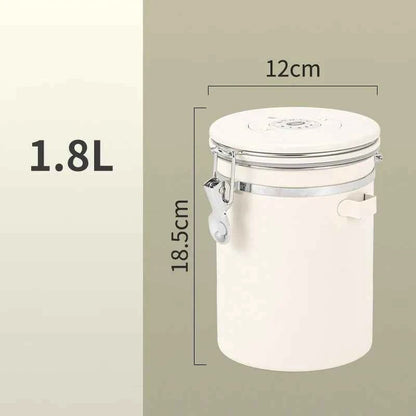 304 Stainless Steel Coffee Canister Coffee Bean Storage Airtight Containers with Date with Spoon Vent Valve Kitchen Food Storage Jar
