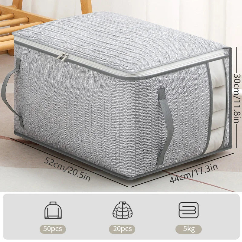 Large Clothes Storage Bag Under Bed Foldable Quilt Clothes Storage Bag Bedroom Dormitory Wardrobe Quilt Organizer Bag 이불정리함 - Ceenaz Store