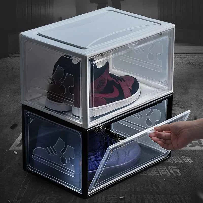 AJ Sneaker Box Shoes Organizer Transparent Shoe Boxes Stackable Cabinet Storage Box High-top Dustproof Shoes Organizers Shoerack