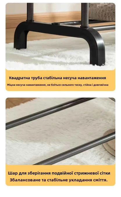 Thiened Sturdy Floor-Mounted Clothes Drng Ra Bedroom Balcony Iron Clothes Hanger Holder Portable Dormi Storage Orga...