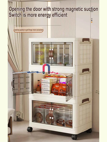 Large Capacity Multifunction Folding Storage Cabinet Dustproof Wardrobe Closet Organizer Easy-to-Install Storage Boxes