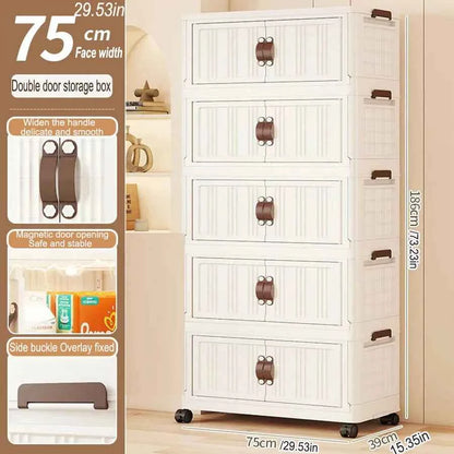 Large Capacity Multifunction Folding Storage Cabinet Dustproof Wardrobe Closet Organizer Easy-to-Install Storage Boxes